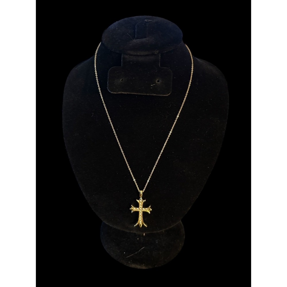 Cross-Eden by Adina Eden Gold Pavé Cross Necklace CZ NWOT 16"